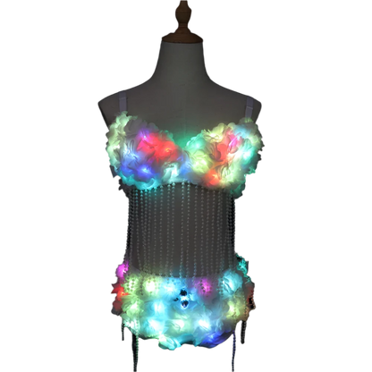 LED Light Luminous Bra Shorts Sexy Suit Women