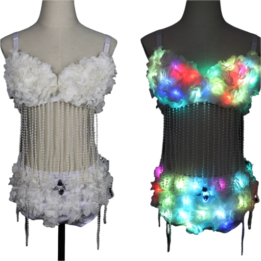 LED Light Luminous Bra Shorts Sexy Suit Women