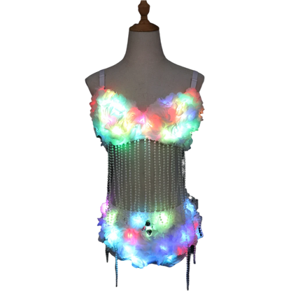 LED Light Luminous Bra Shorts Sexy Suit Women