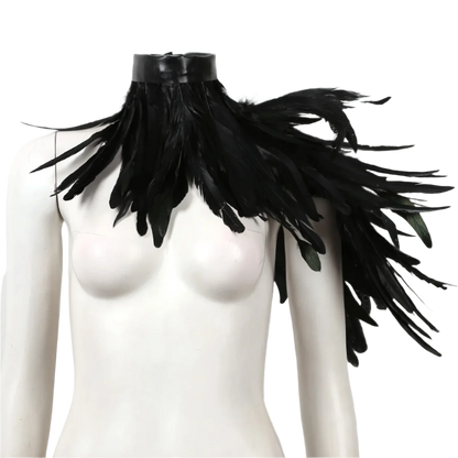 One Shoulder Shrug Shawl | Wings Choker Collar Fashion Accessory