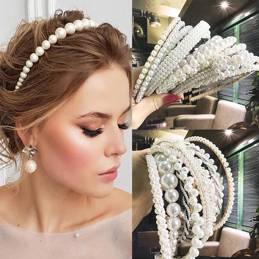 Sunflower Pearl Resort Band | Vintage Chain Collection | Luxury Hair Jewelry