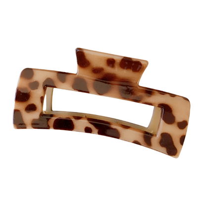 luxury leopard print resin hair clip featuring elegant acetate design and sophisticated styling for glamorous occasions