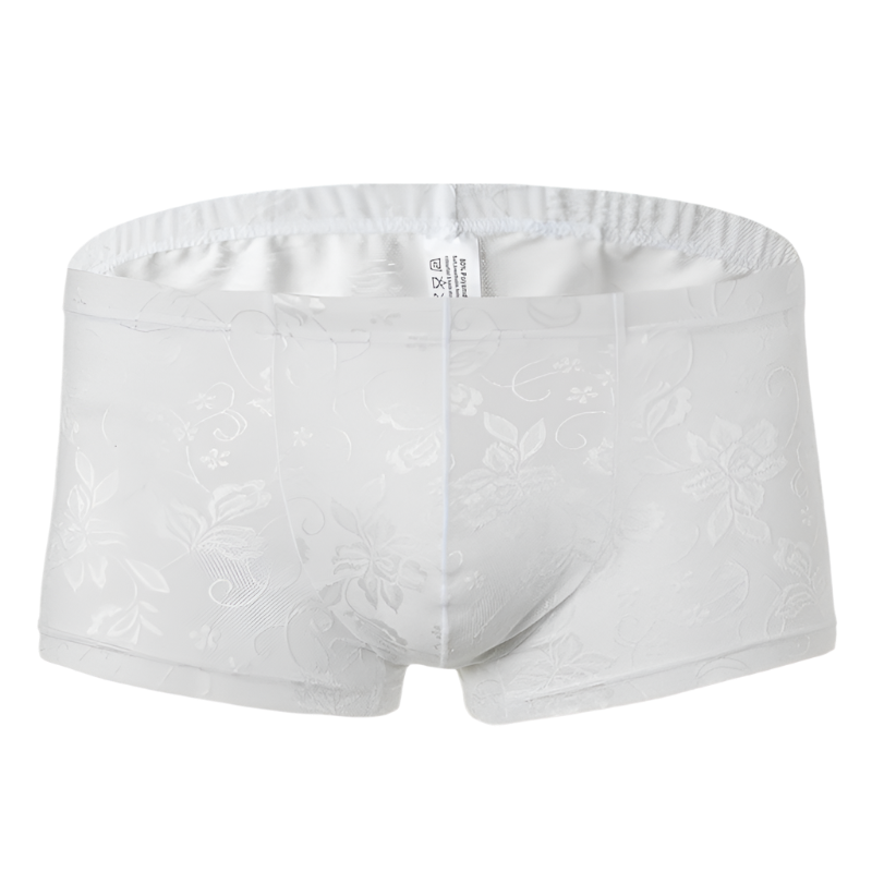 Luxury lace men's boxer shorts with breathable fabric for resort comfort wear