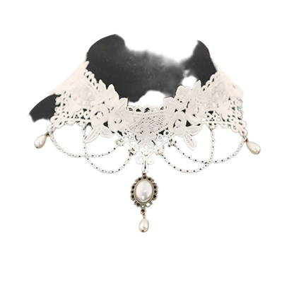 Pearl & Lace Tattoo Choker | Vintage-Punk Resort Necklace | Alternative Wear