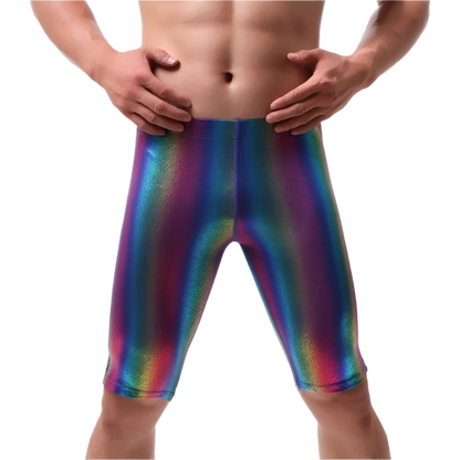 Men's rainbow striped tank tops pants boxer shorts with gay singlet stage performance undershirts lingerie clubwear design for resort entertainment