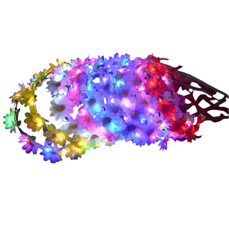 Glow Garland Light Up Headband | Wreath for Vibrant Glow Parties