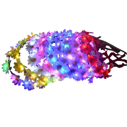 Glow Garland Light Up Headband | Wreath for Vibrant Glow Parties