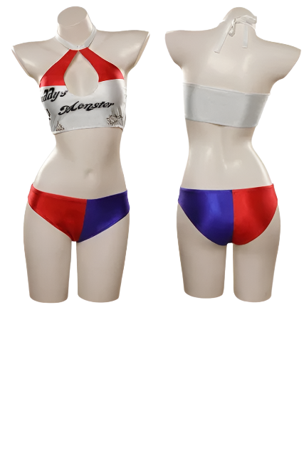 Playful villain-inspired backless bodycon mini dress for themed resort wear