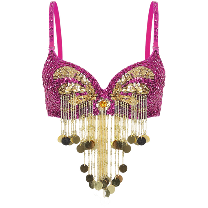 Plastic Beaded Tassels Belly Dance Top