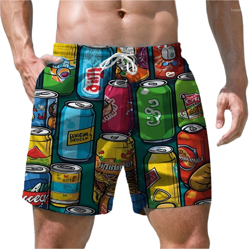 Men's Shorts Quick Dry Swim Shorts Beer Print