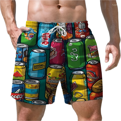 Men's Shorts Quick Dry Swim Shorts Beer Print