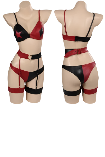 Playful villain-inspired backless bodycon mini dress for themed resort wear