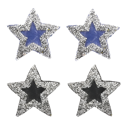 Rhinestone star nipple covers with reusable adhesive design for resort evening wear