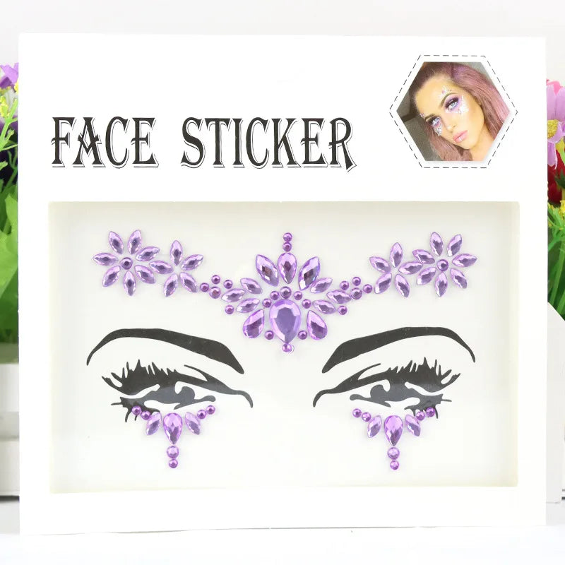 Women’s Rhinestone Face Gems | Crystal Festival Makeup Stickers