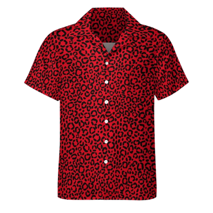 Red Leopard Spots Men's Shirts