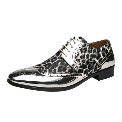 Leopard Print Mens Formal Dress Shoes for Resort Wear