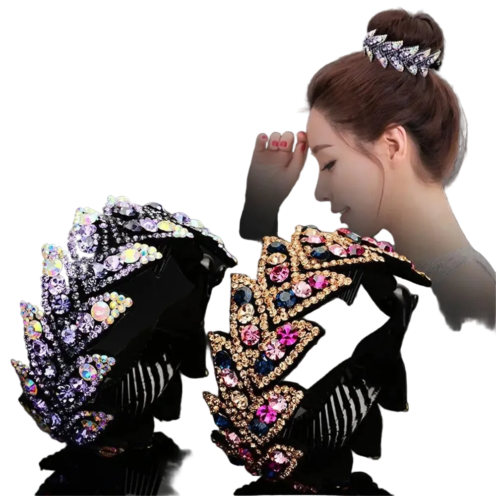 Women’s Rhinestone Hair Claw Clip | Crystal Bun & Updo Hair Accessory