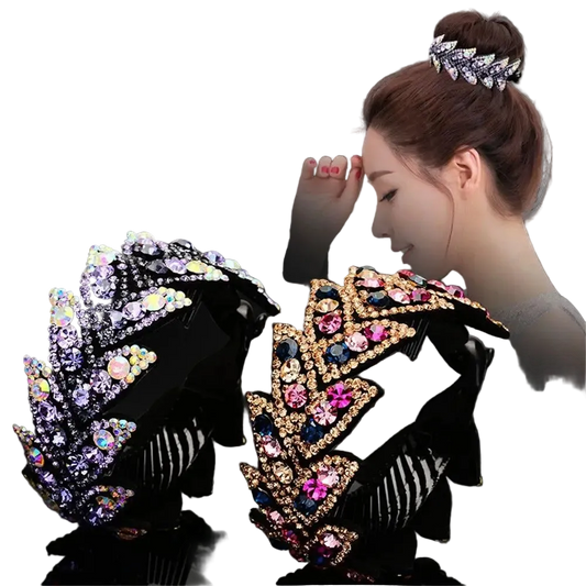 Women’s Rhinestone Hair Claw Clip | Crystal Bun & Updo Hair Accessory