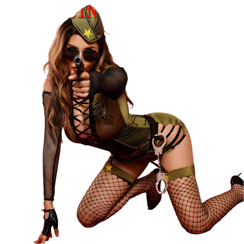 Army Green Cosplay Bodysuit | Leather Belt & Accessories Included