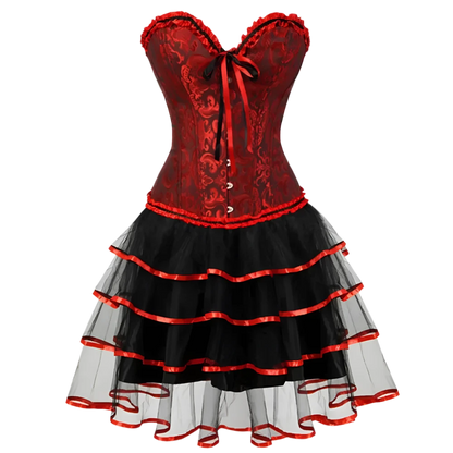 Red Black Corset Dresses Burlesque Lingerie for Women