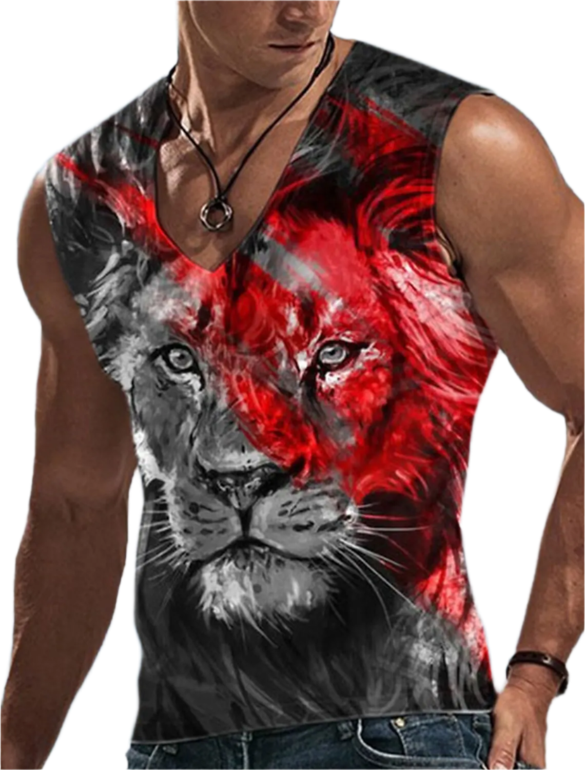 Men's Sleeveless T-Shirt 3D Animal Print