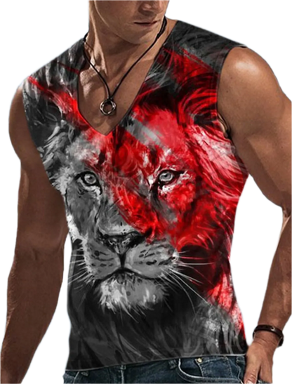 Men's Sleeveless T-Shirt 3D Animal Print