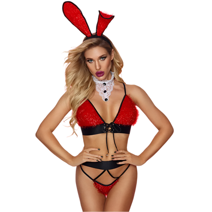 Elegant Red Bunny Theme Set featuring sophisticated design for luxury adult resort theme nights