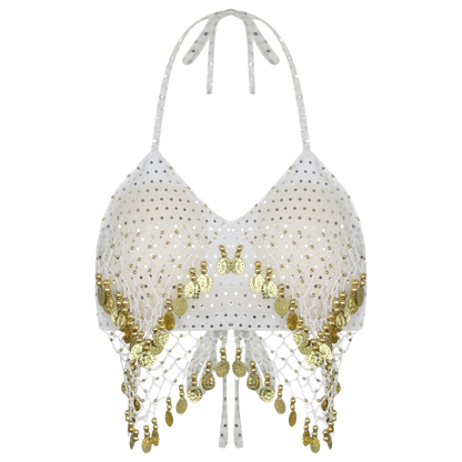 Sexy Women Beaded Sequins Belly Dance Bra