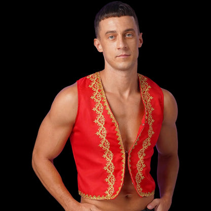 Men's Victorian Embroidered Vest | Medieval Halloween & Resort Theme Costume