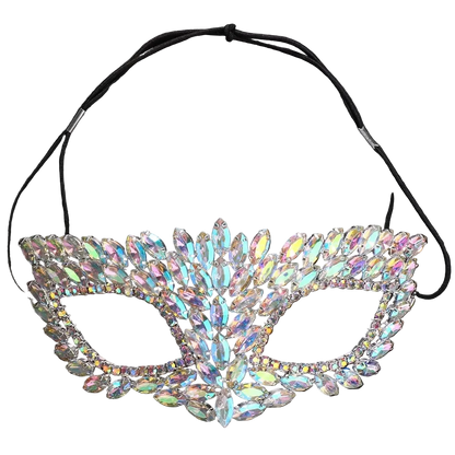 Sparkling rhinestone mask on a black background