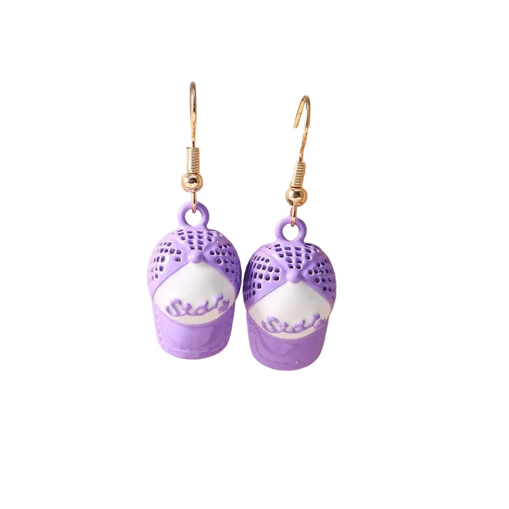 Women’s Baseball Cap Earrings | Sporty Hat Drop Earrings