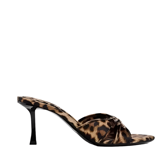 Women's Leopard Print Stiletto Mules - Resort Party Slingback Sandals