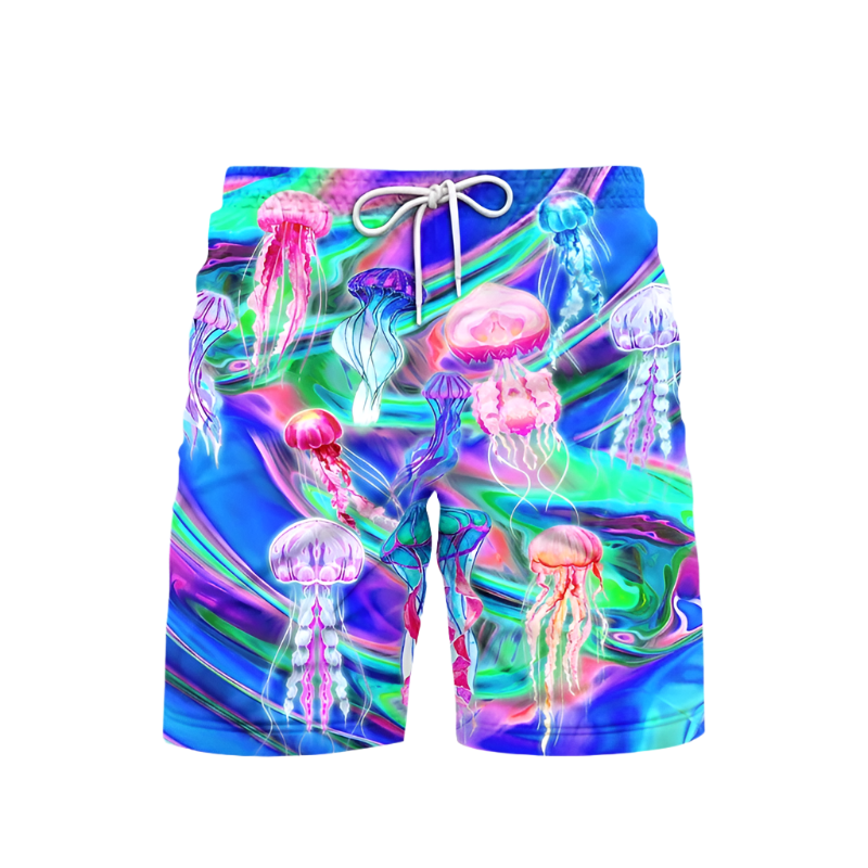 Print Beach Shorts featuring sophisticated marine life design, perfect for luxury adult resort theme nights