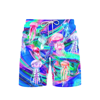 Print Beach Shorts featuring sophisticated marine life design, perfect for luxury adult resort theme nights