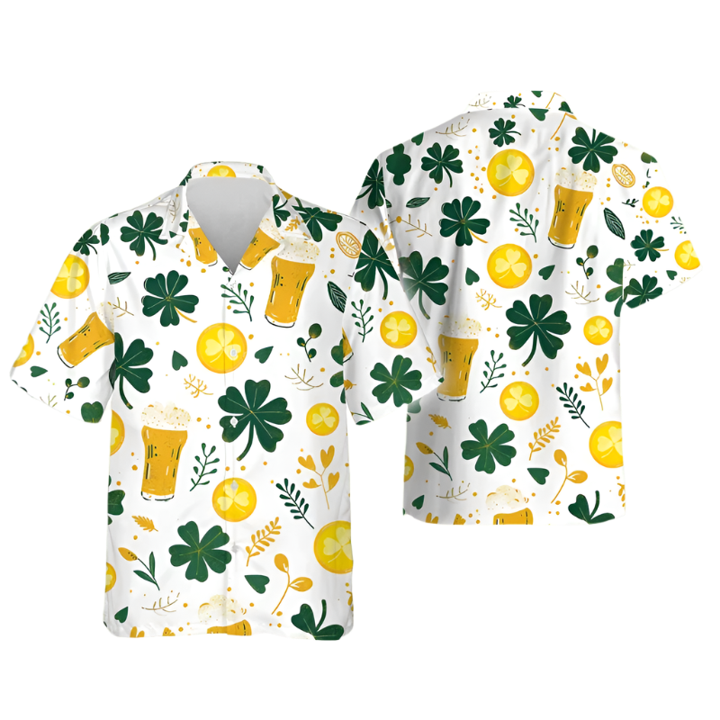 Shamrock Element St. Patrick's Day Pattern Men's Shirts