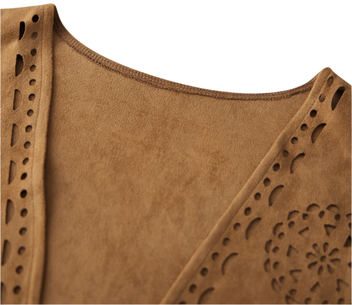 fringe faux suede vest with tassel details for western streetwear and resort fashion