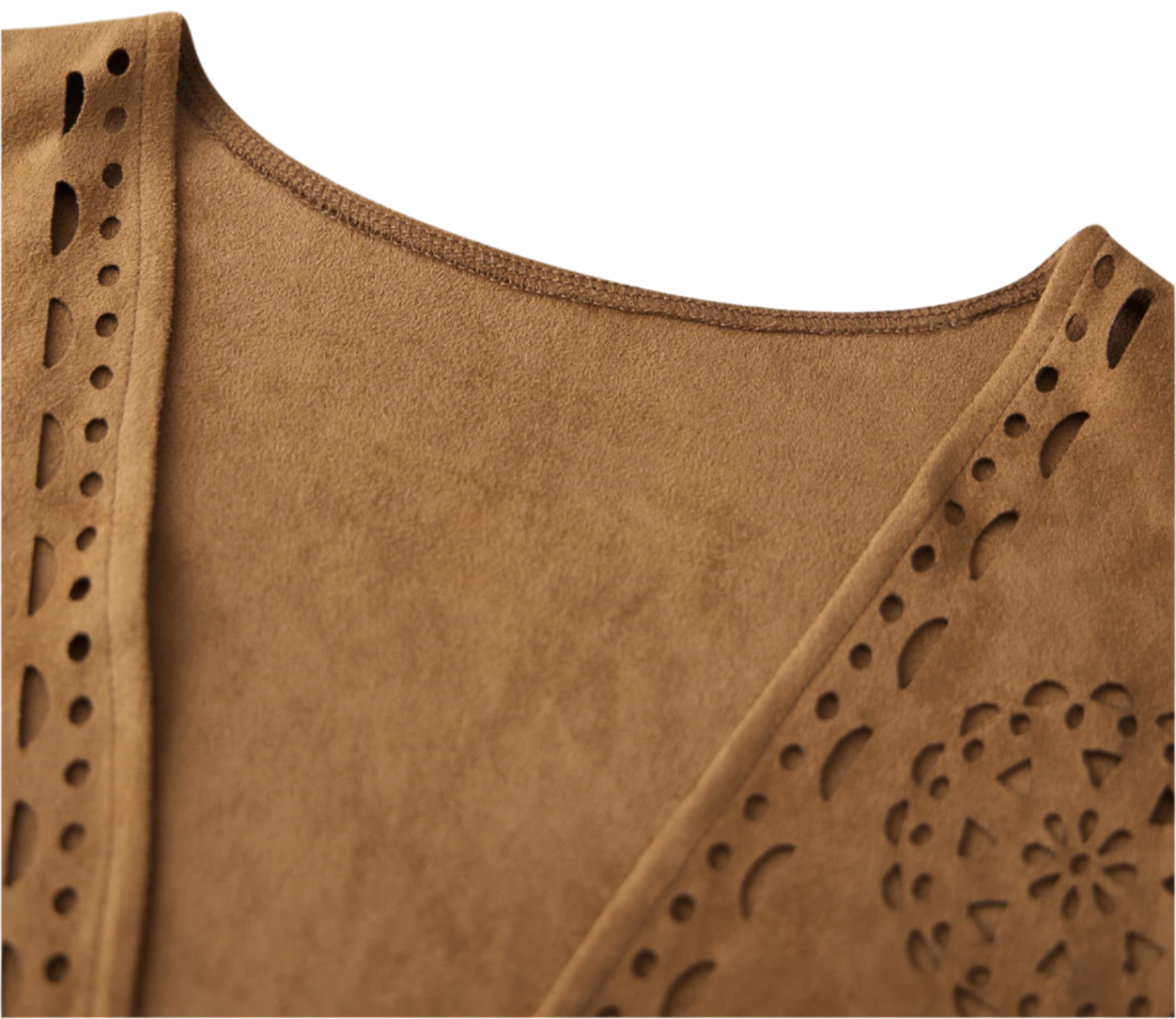 fringe faux suede vest with tassel details for western streetwear and resort fashion