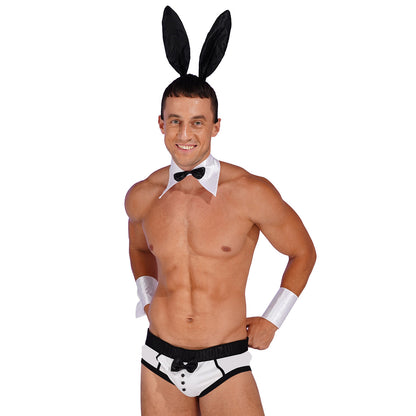 Men's Bunny Tuxedo Lingerie Costume | Sheer Boxer Brief Set