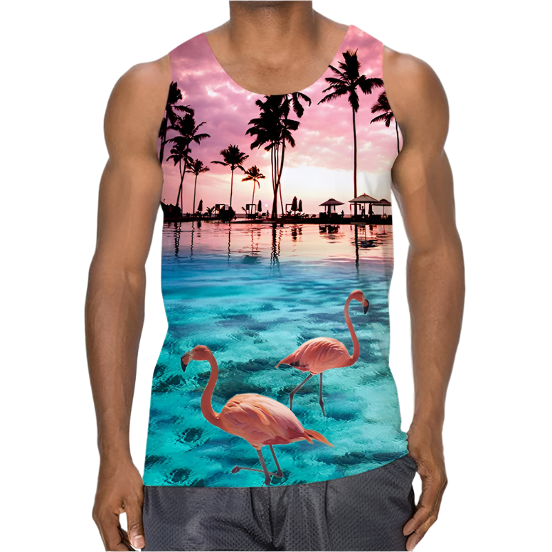 3D Palm Leaves Tank Top