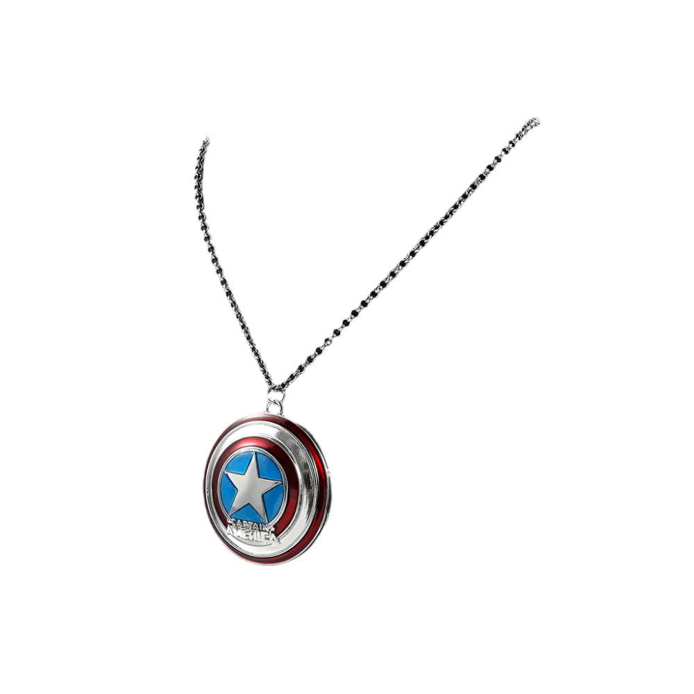 Captain America shield pendant necklace for resort superhero theme nights

