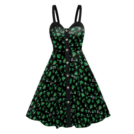 St. Patrick's Day Sexy Dress Women Green Backless Irish Holiday Party Dress