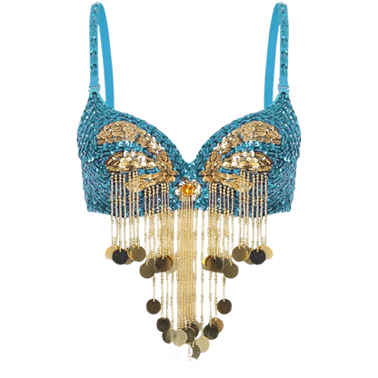 Plastic Beaded Tassels Belly Dance Top