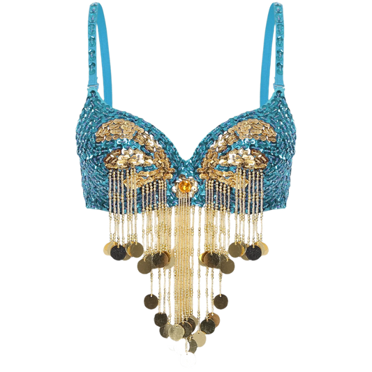 Plastic Beaded Tassels Belly Dance Top