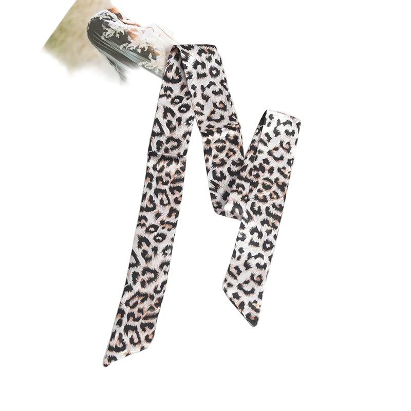 Leopard print tights on a white background