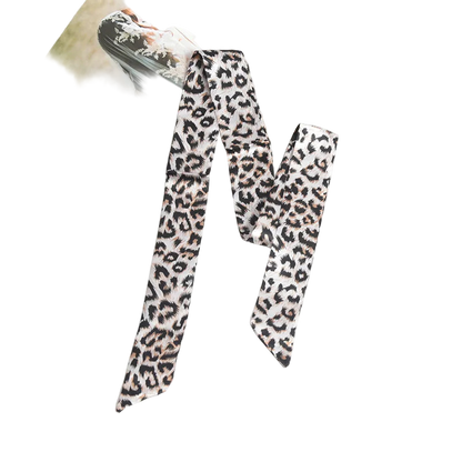 Leopard print tights on a white background