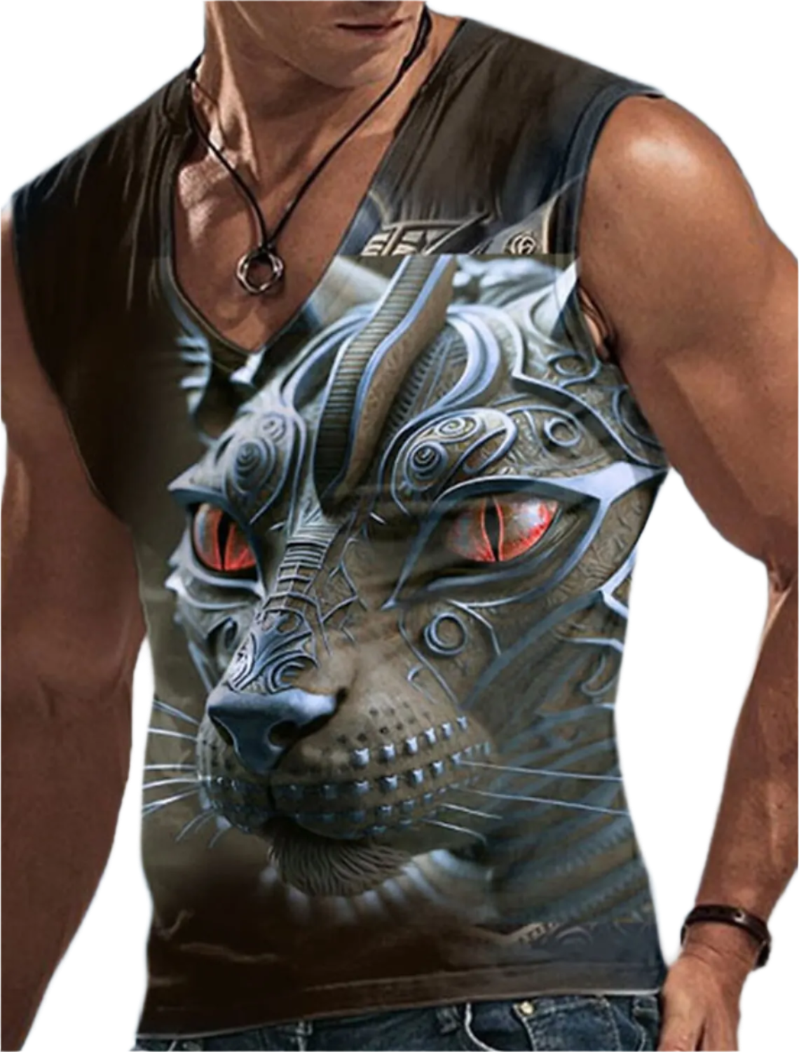 Men's Sleeveless T-Shirt 3D Animal Print