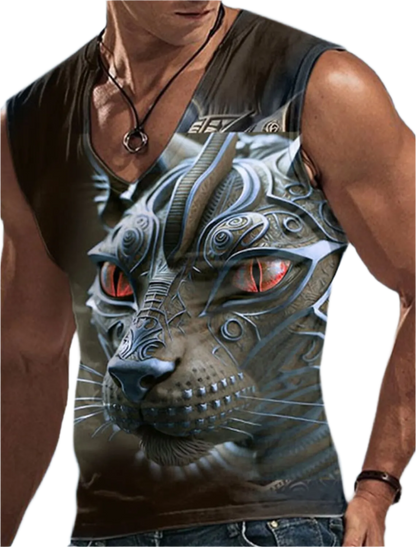 Men's Sleeveless T-Shirt 3D Animal Print