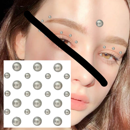Red Heart Face Jewelry Temporary Tattoos Eye Forehead Diamonds Jewels Makeup Sticker Sparkle Water Drop Gems Nail Art Festival