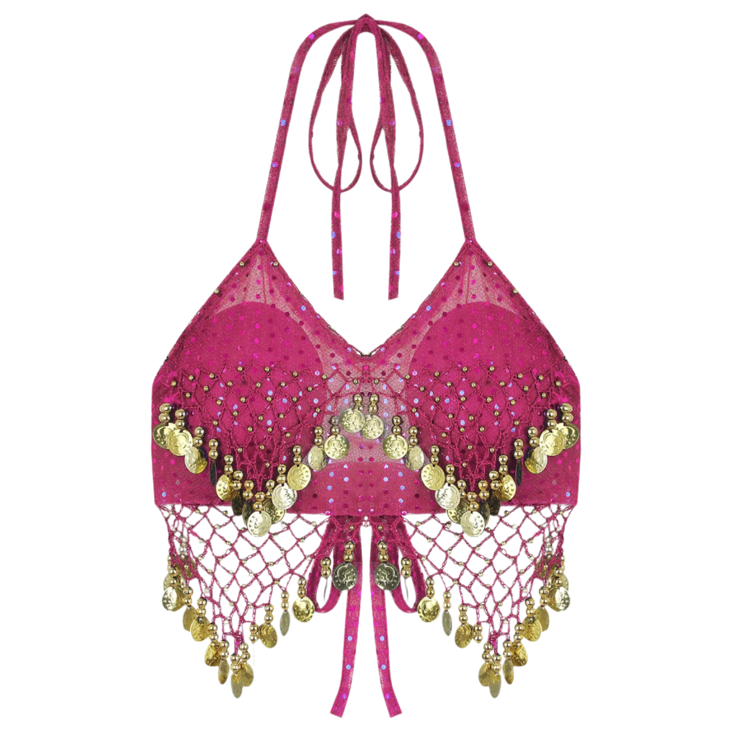 Sexy Women Beaded Sequins Belly Dance Bra