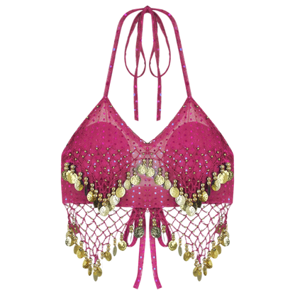 Sexy Women Beaded Sequins Belly Dance Bra